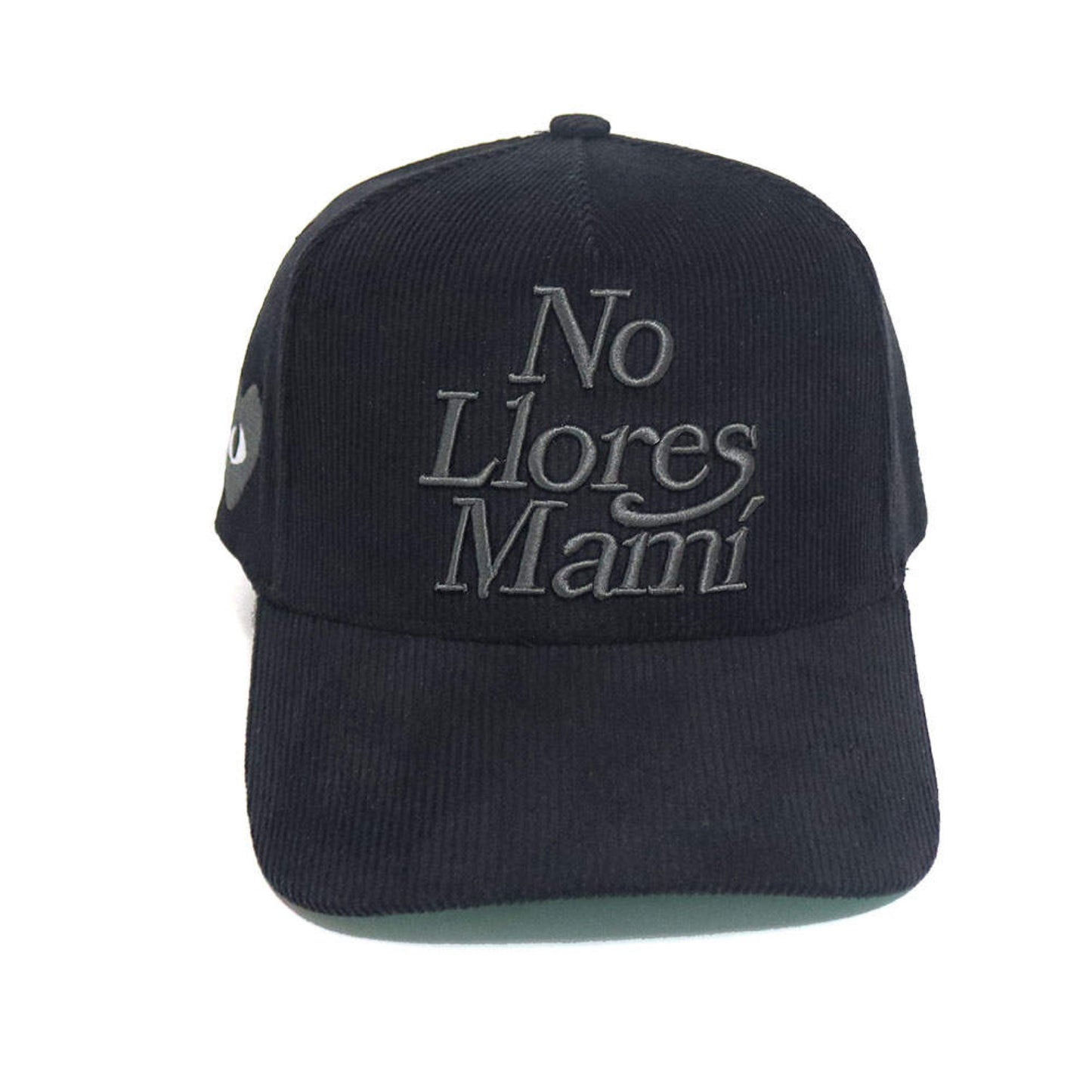 No Llores Mami Black Corduroy Cap